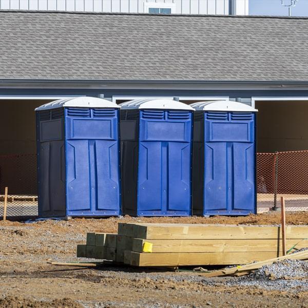 Heavy-duty construction site porta potty in San Bernardino, California