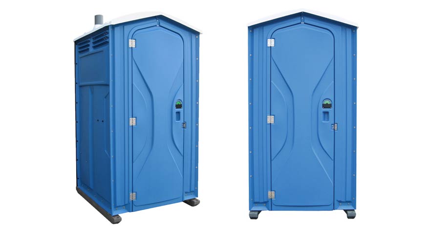 Long-term porta potty units on site in San Bernardino, California